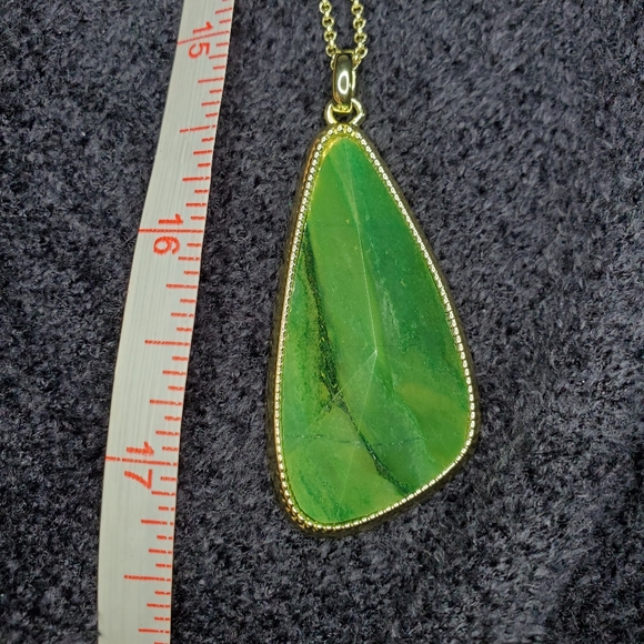 Ava Rose Aurora Pendant in Gold and Green Jasper - Picture 2 of 4